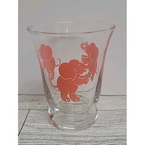 Vintage Libbey Pink Elephant 4 oz Juice Tumblers or Double Shot Glasses